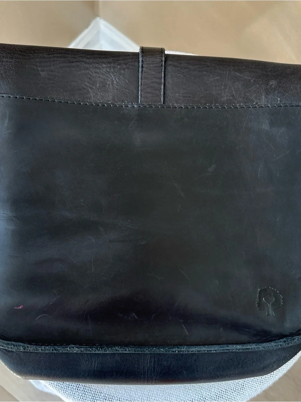 FasionABLE The Tirhas Black Saddle Leather Crossbody